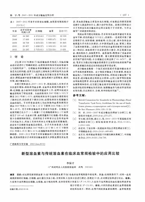 新型溶血素与传统溶血素在临床血常规检验中的应用比较