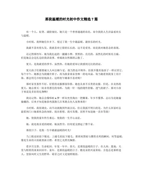 那段温暖的时光初中作文精选7篇