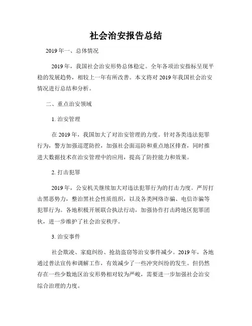 社会治安报告总结
