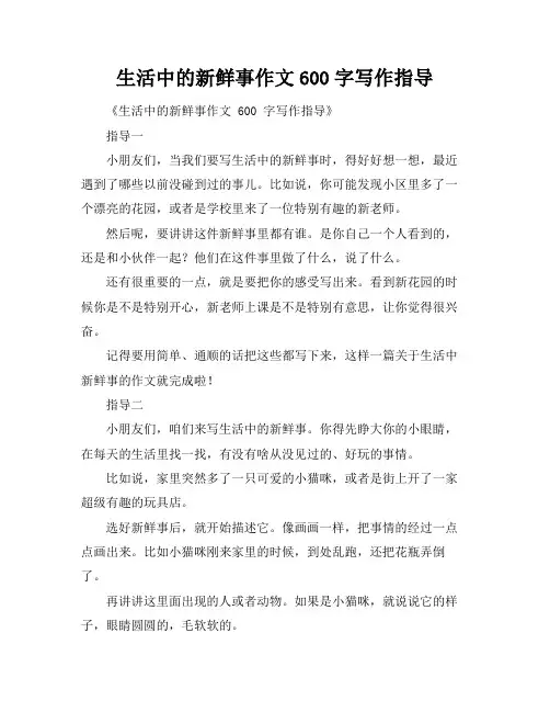 生活中的新鲜事作文600字写作指导