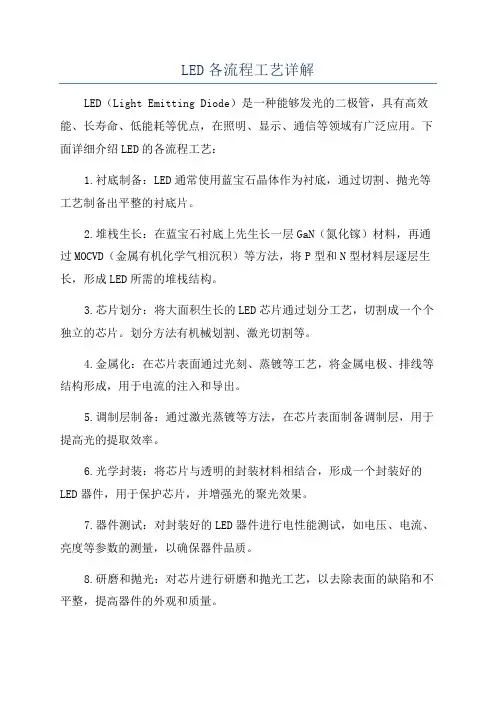 LED各流程工艺详解