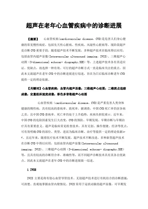超声在老年心血管疾病中的诊断进展