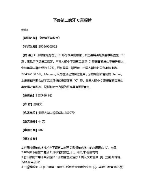 下颌第二磨牙C形根管