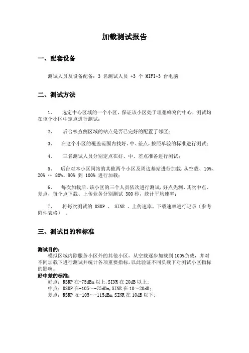 【LTE实战】模拟加载测试实验报告
