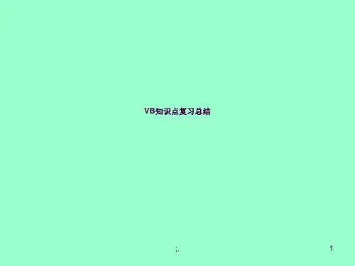 VB知识点复习总结ppt课件