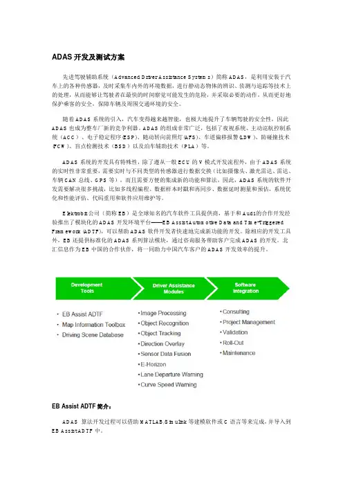 ADAS开发及测试方案