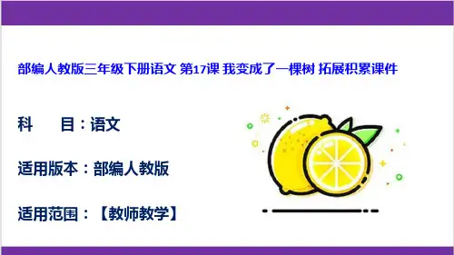 部编人教版三年级下册语文 第17课 我变成了一棵树 拓展积累课件