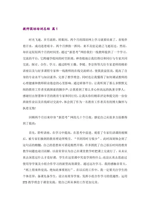 教师国培培训总结10篇