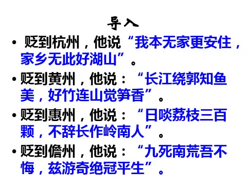 苏轼《定风波》优质课市公开课获奖课件省名师示范课获奖课件