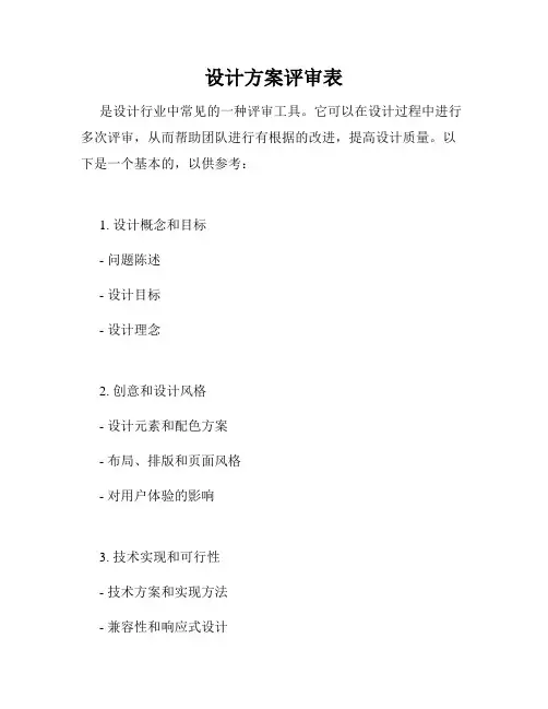 设计方案评审表