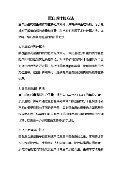 蛋白质计算方法
