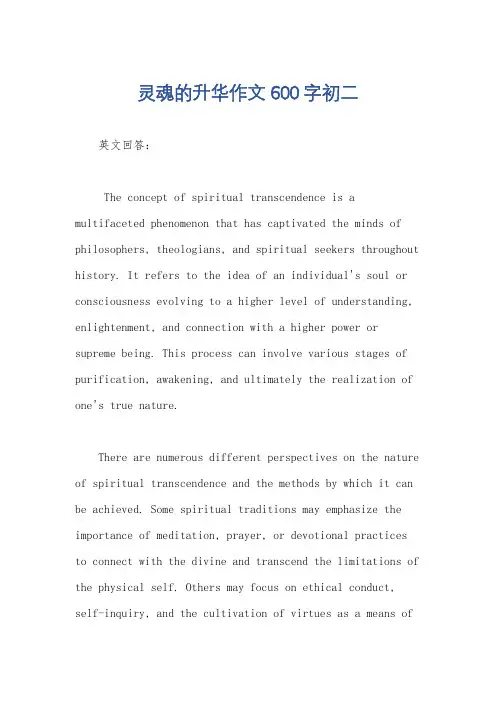 灵魂的升华作文600字初二