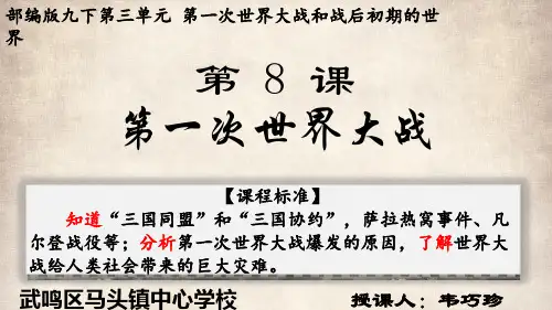 九年级历史下册第8课 第一次世界大战【课件】