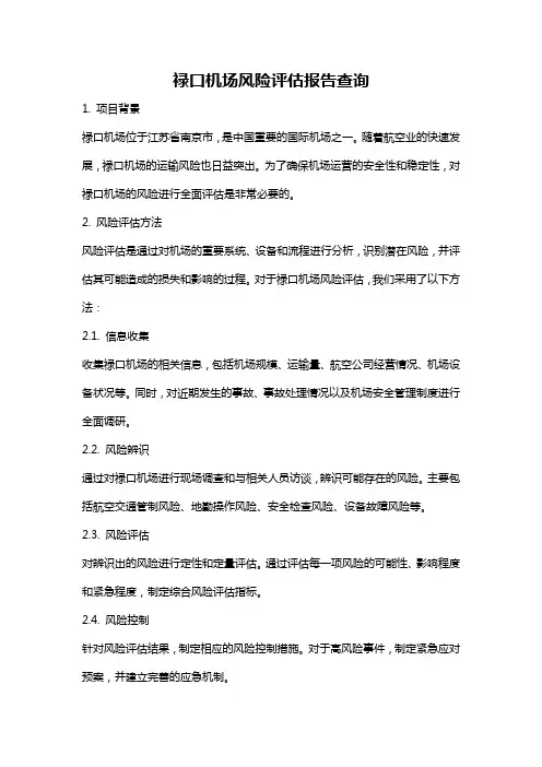 禄口机场风险评估报告查询