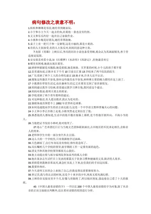 病句修改之表意不明