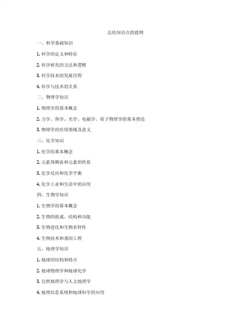 总结知识点的提纲
