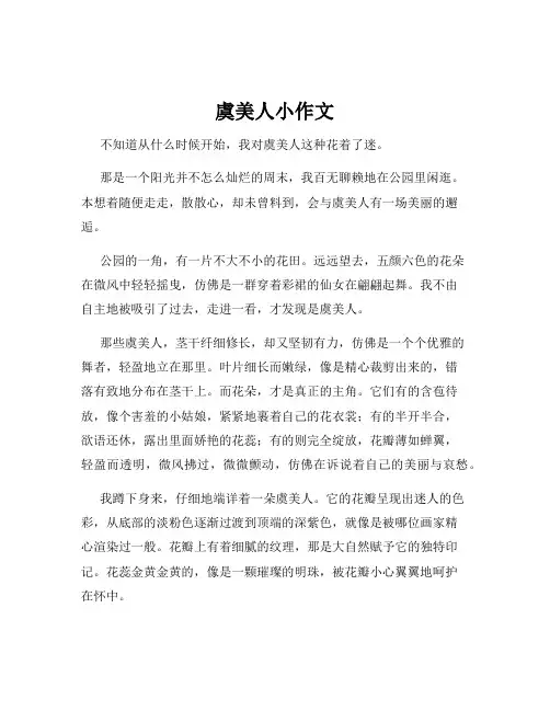 虞美人小作文