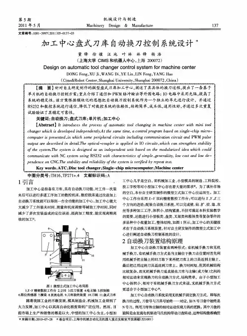 加工中心盘式刀库自动换刀控制系统设计