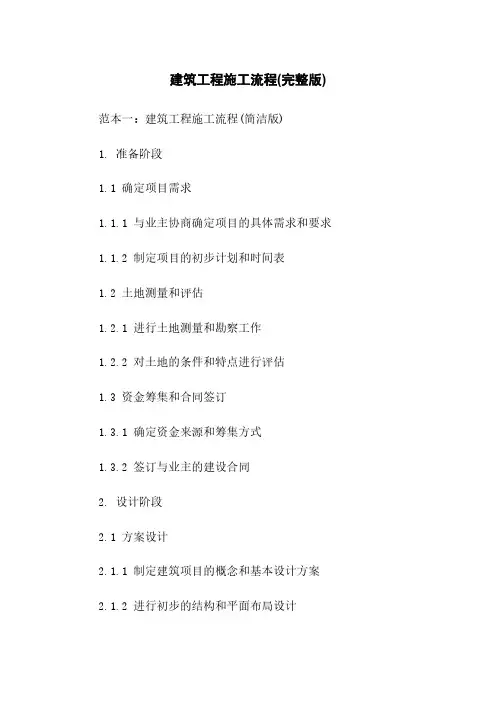 建筑工程施工流程(完整版)