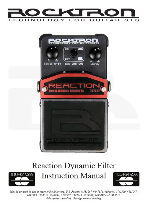 Reaction Dynamic Filter 产品说明书