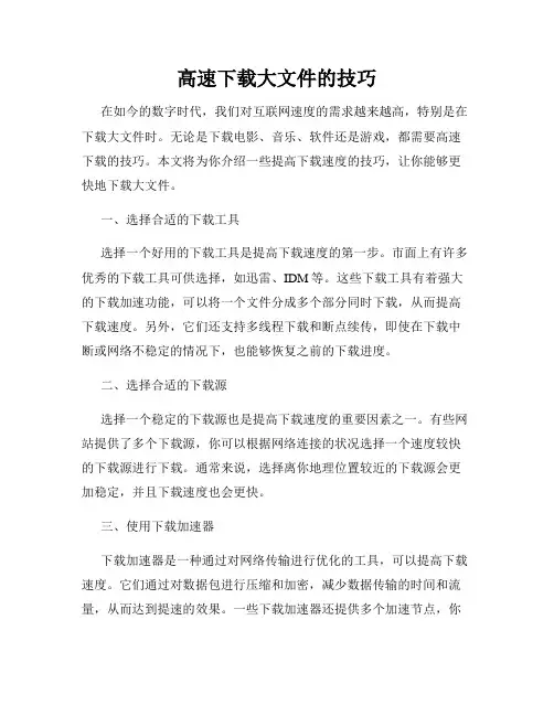 高速下载大文件的技巧