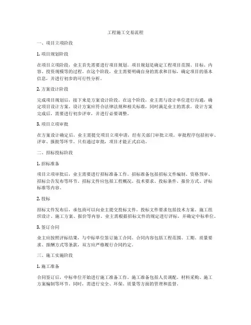 工程施工交易流程