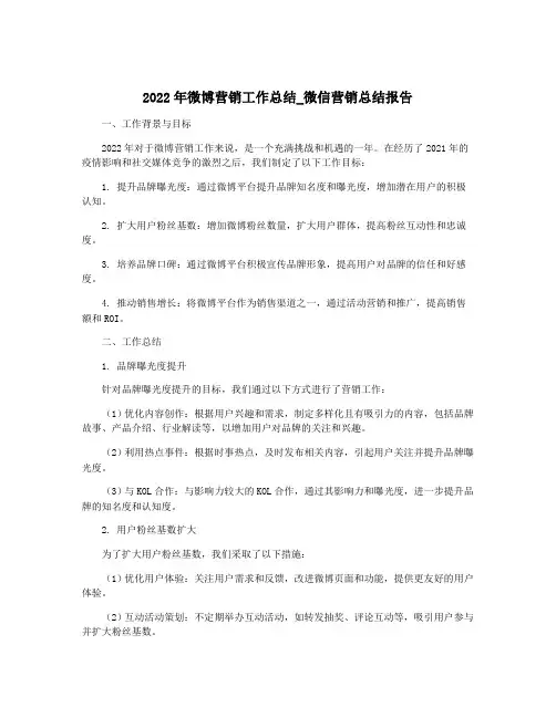 2022年微博营销工作总结_微信营销总结报告