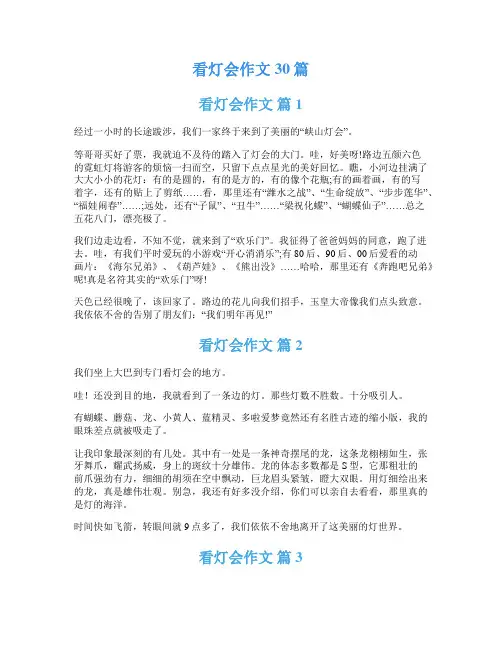 看灯会作文30篇