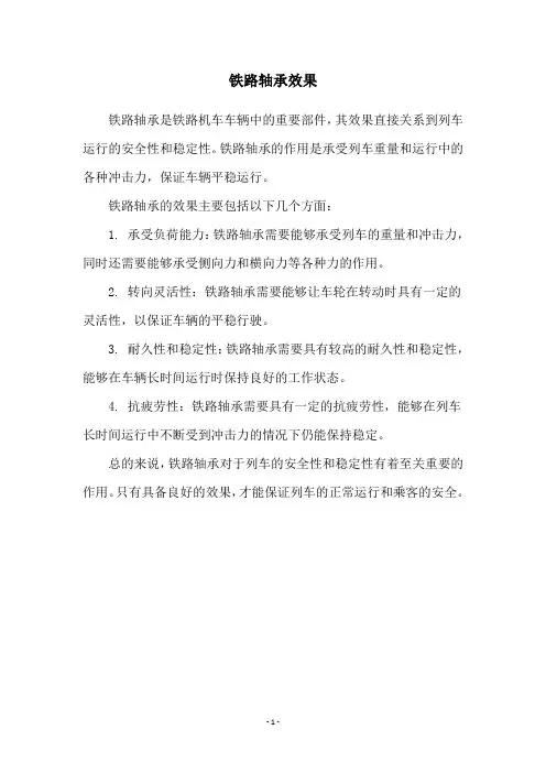 铁路轴承效果