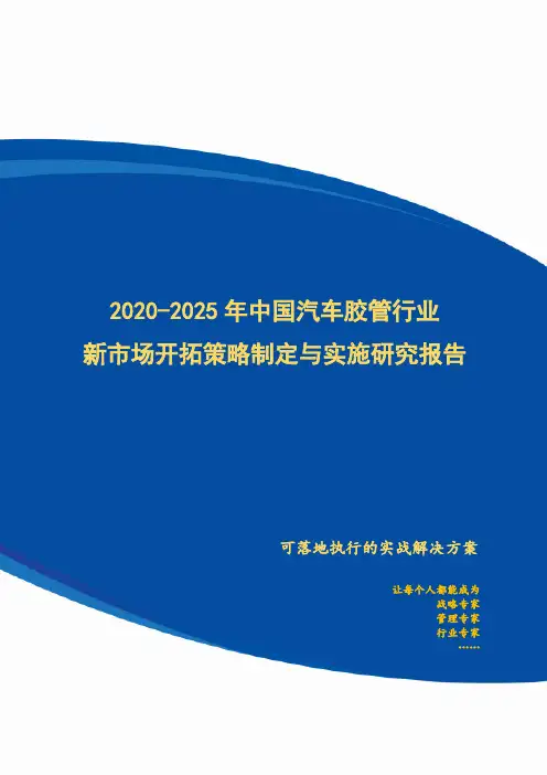 2020-2025年中国汽车胶管行业新市场开拓策略制定与实施研究报告