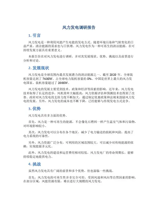 风力发电调研报告