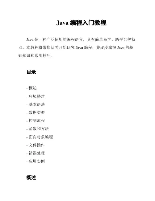 Java编程入门教程
