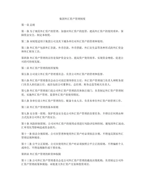 集团外汇资产管理制度