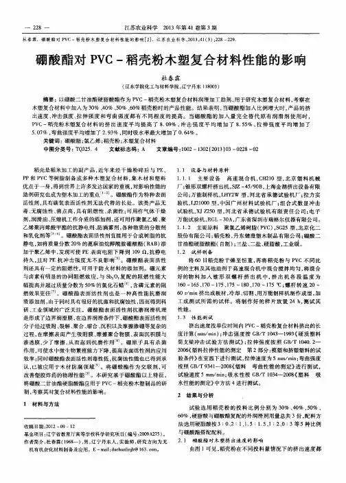 硼酸酯对PVC-稻壳粉木塑复合材料性能的影响