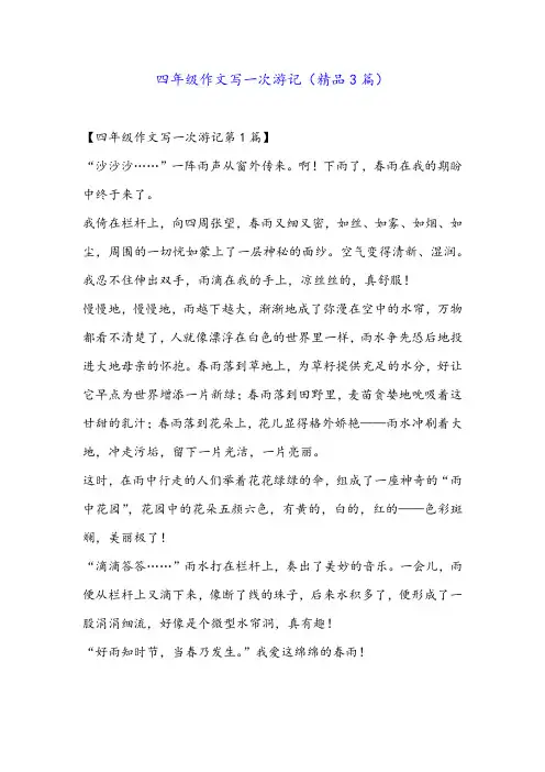 四年级作文写一次游记(精品3篇)