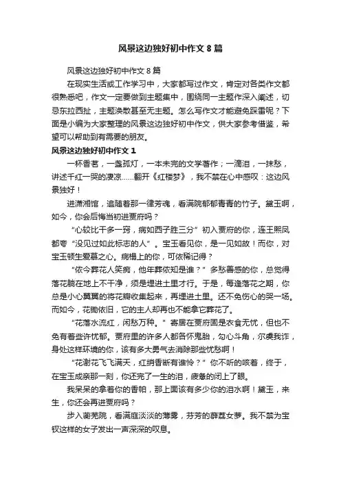 风景这边独好初中作文8篇