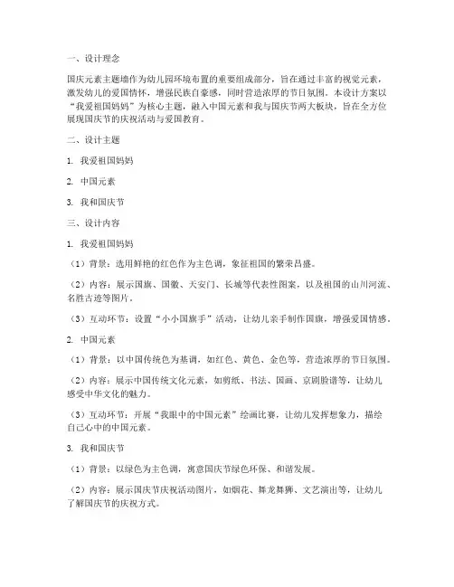 国庆元素主题墙设计方案