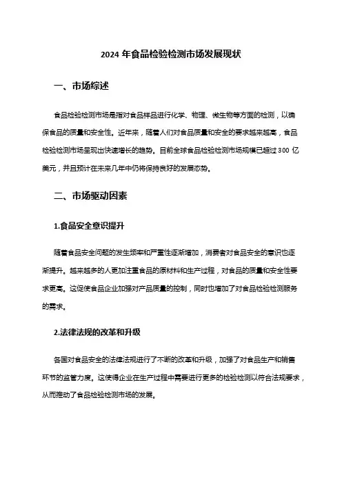 2024年食品检验检测市场发展现状