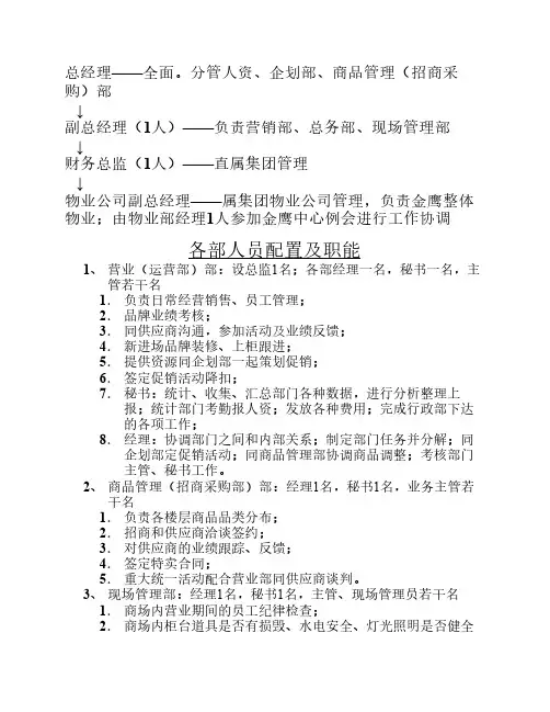 大型商场组织架构图(参考)