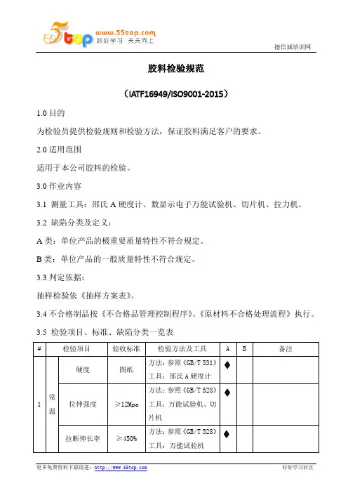 胶料检验规范(含表格)