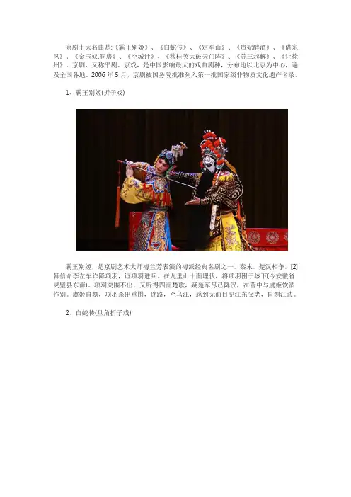 著名京剧曲目