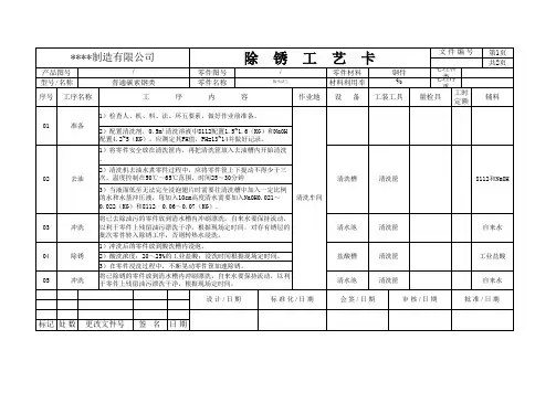 除锈清洗作业指导书