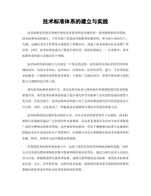 技术标准体系的建立与实践