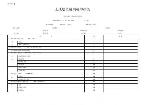 《土地增值税纳税申报表(适用于房地产开发企业)》