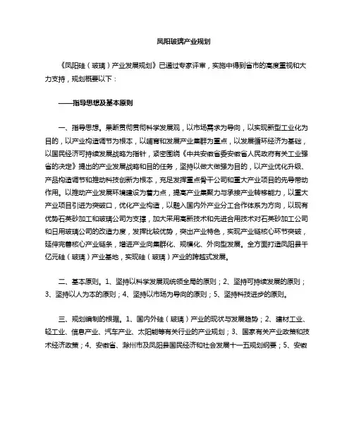 凤阳硅产业规划