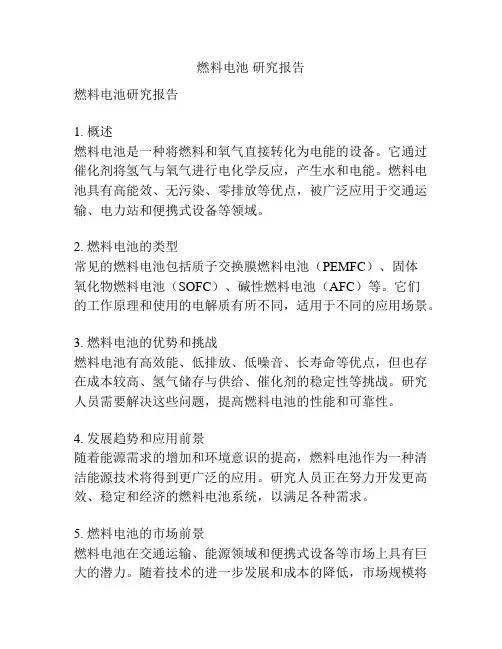 燃料电池 研究报告