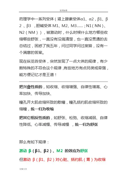 受体激动效应的总结
