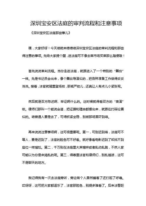 深圳宝安区法庭的审判流程和注意事项