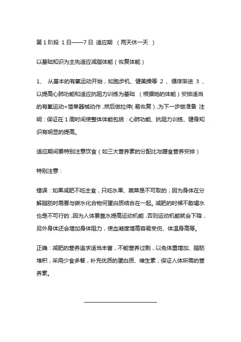 健身房教练私用的减脂瘦身计划(收藏)