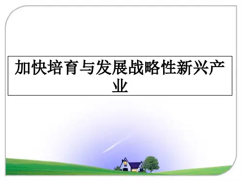 最新加快培育与发展战略性新兴产业教学讲义PPT课件